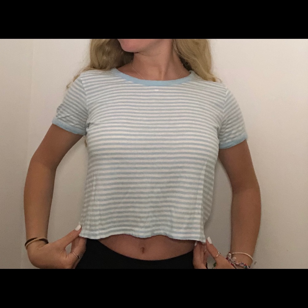 baby blue striped t shirt
